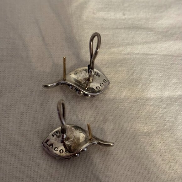 Beautiful Lagos Caviar Sterling Silver Earrings (925) with Lagos pouch - Picture 9 of 16